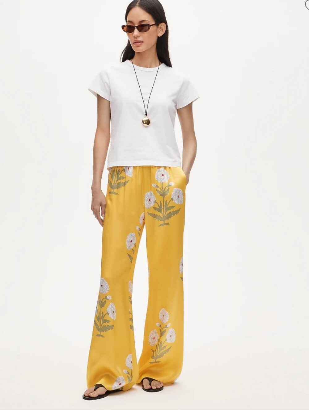 J Crew Petite Cosmo pant in marigold block print CV106 Size Petite S